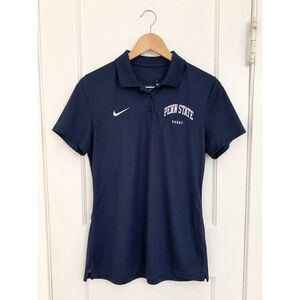 Nike Penn State Rugby Dri-Fit Polo Shirt Navy Blue Medium Short Sleeve